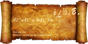 Ávéd Béla névjegykártya