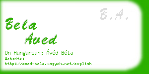 bela aved business card