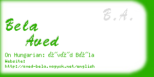 bela aved business card